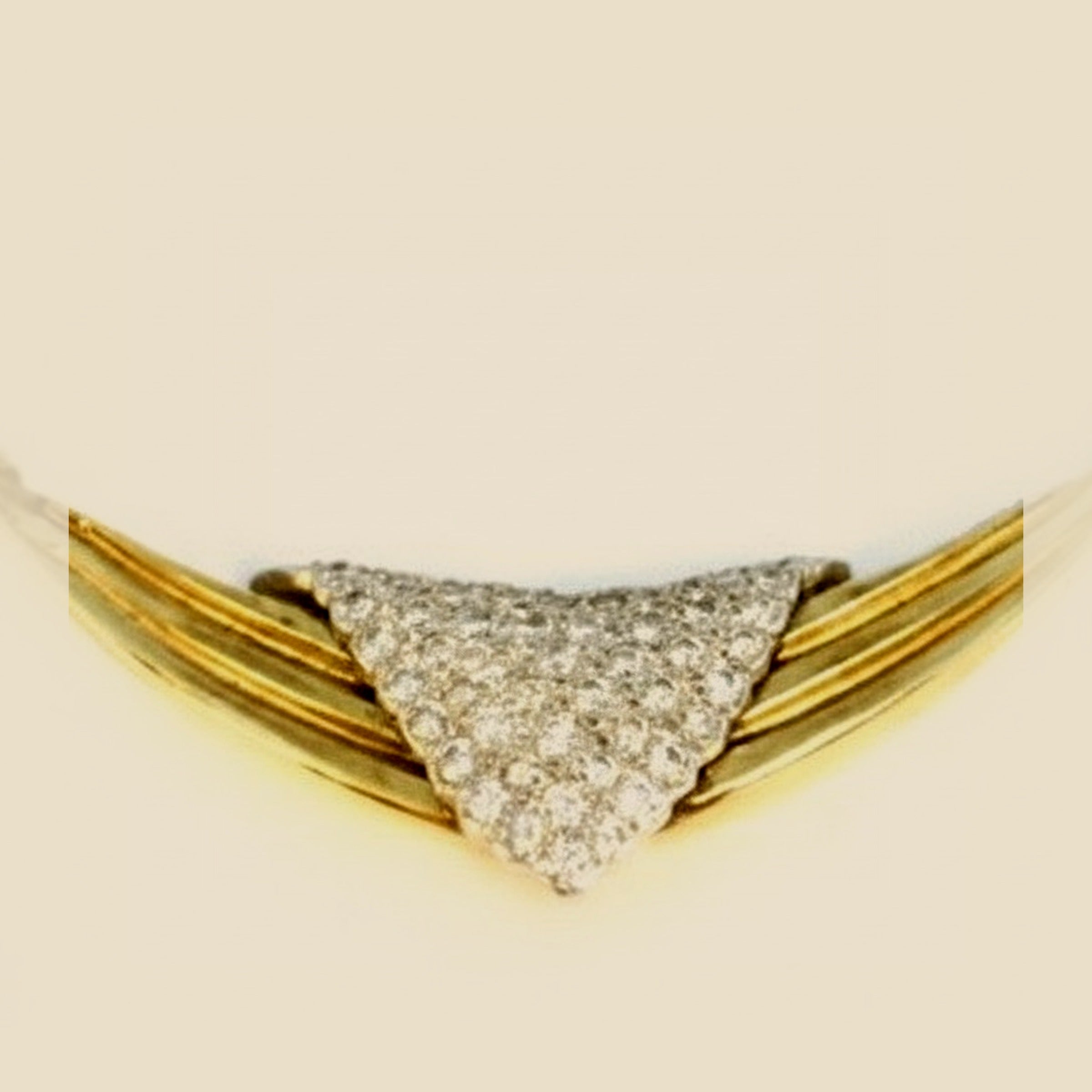 Yellow Gold Omega Diamond Choker Necklace – Empire Diamond