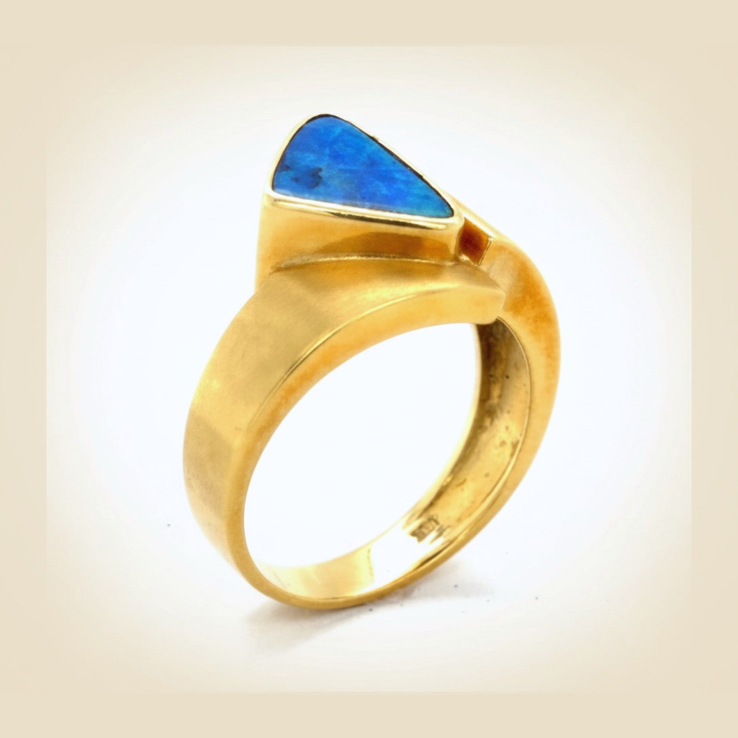 Yellow Gold Opal Inlay Ring