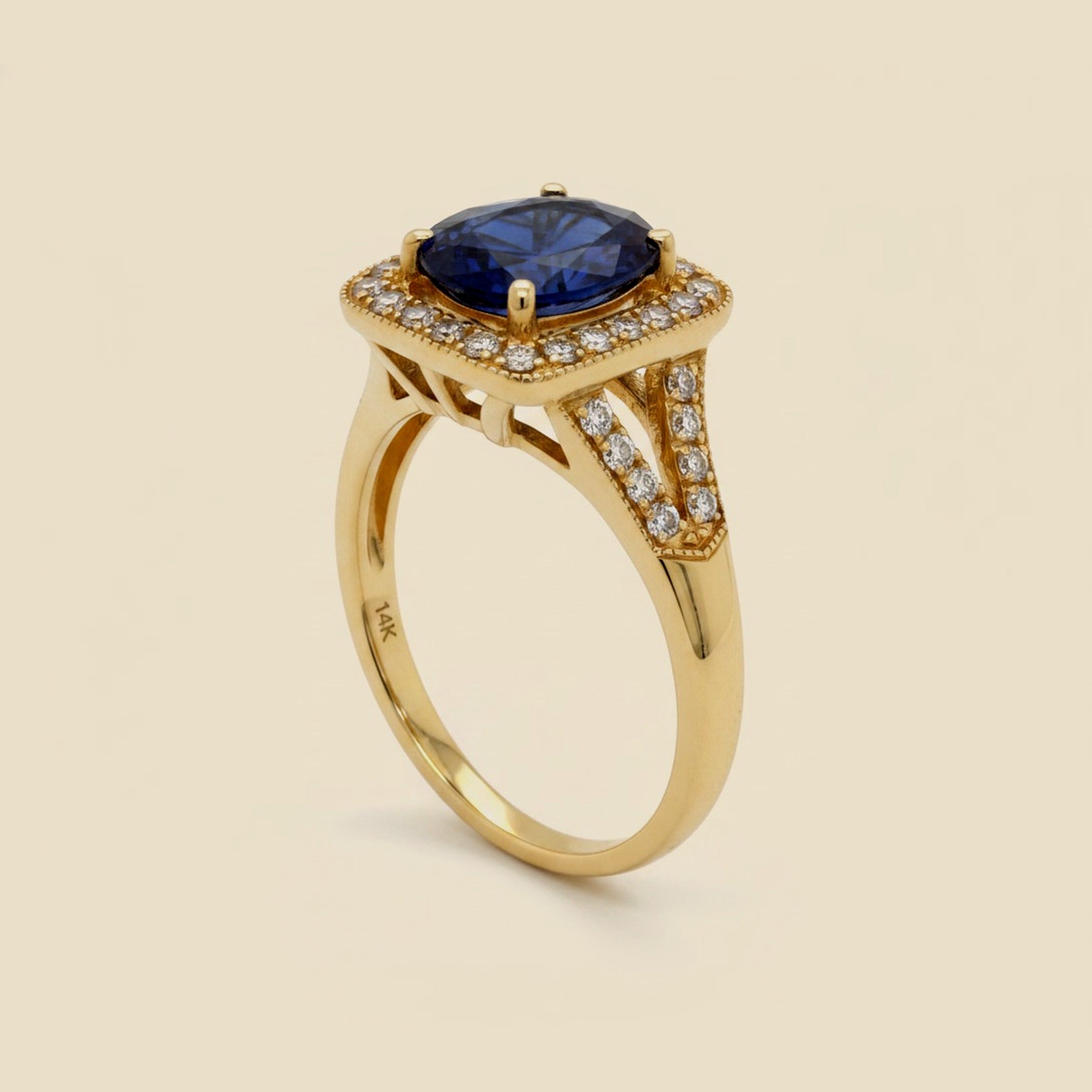 Yellow Gold Sapphire & Diamond Cocktail Ring