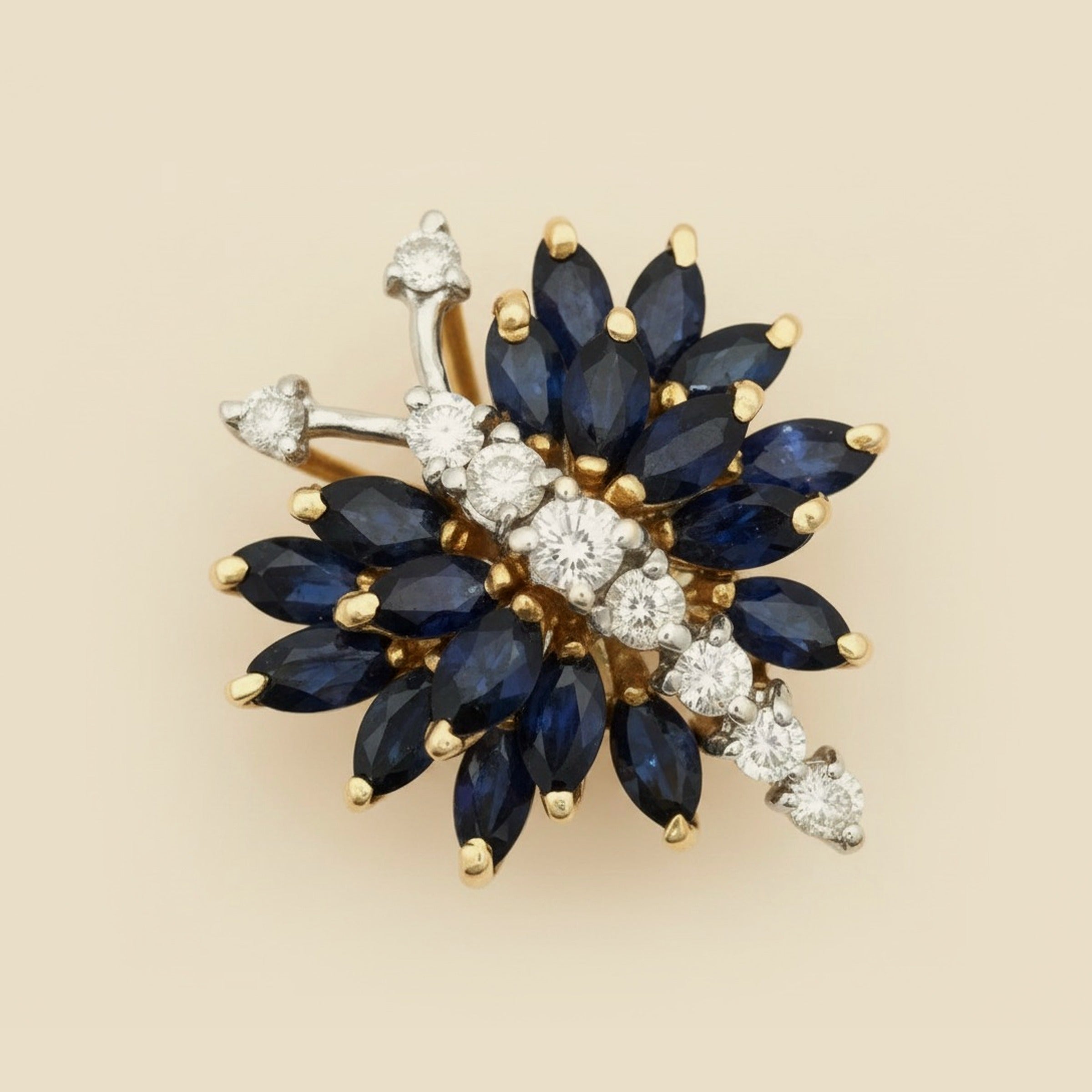 Yellow Gold Sapphire & Diamond Dragonfly Cocktail Ring – Empire Diamond – view 2