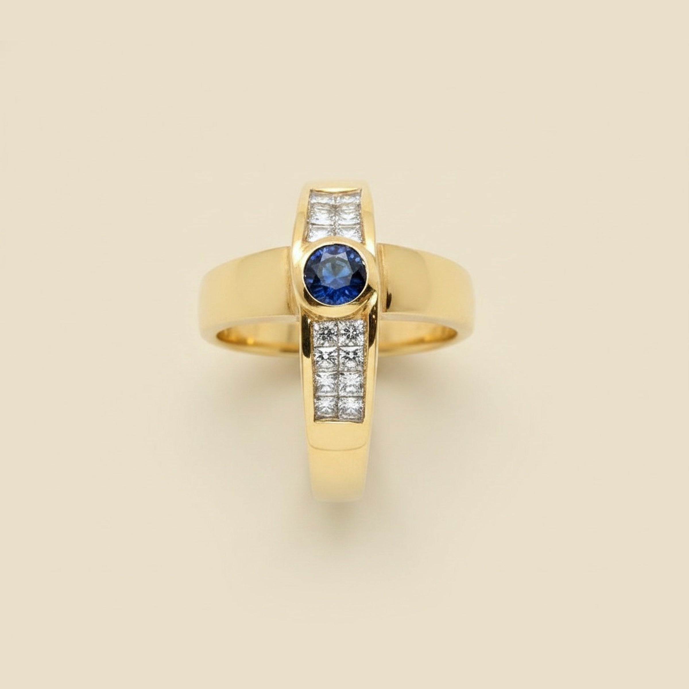 Yellow Gold Sapphire & Diamond Ring