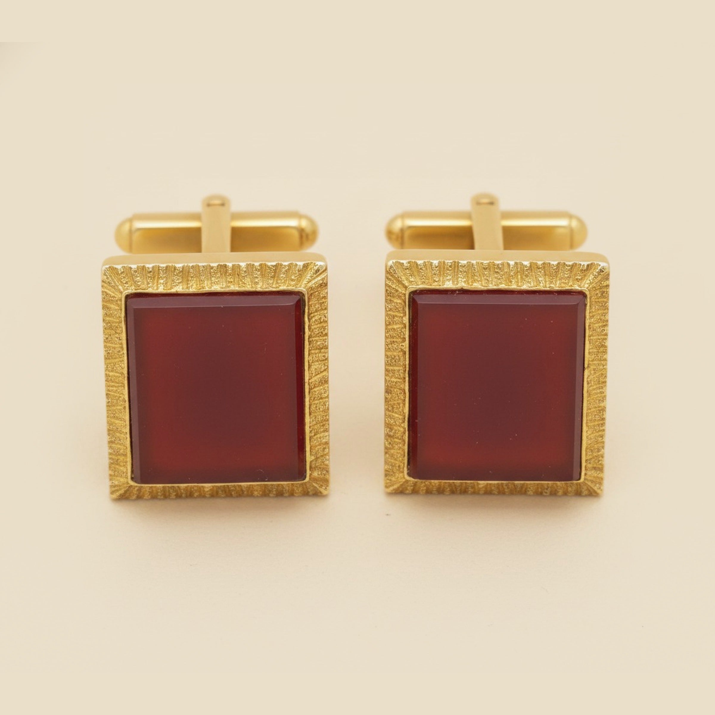 Yellow Gold "Spain" Carnelian Cuff Links – Empire Diamond