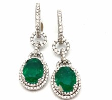 Circa 1950 Emerald and Diamond French Screw Back Earrings in Platinum – The  Verma Group